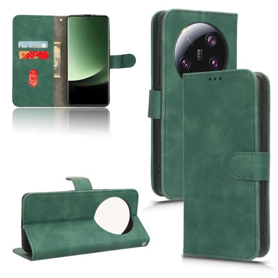 Per Xiaomi 13 Ultra Skin Feel Custodia per telefono in pelle con vibrazione magnetica (verde)