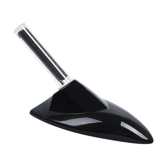 Pinna di squalo solare per auto con spia LED per antenna, specifica: nera