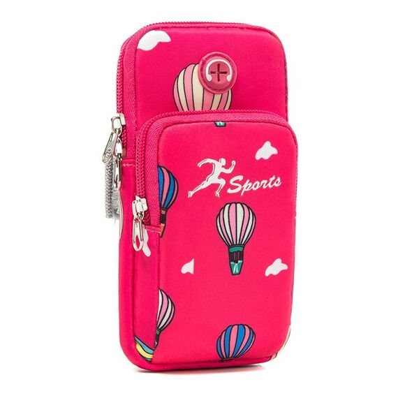 B081 Borsa da braccio grande per telefono da corsa Borsa da fitness per sport all'aria aperta (rosa rossa)