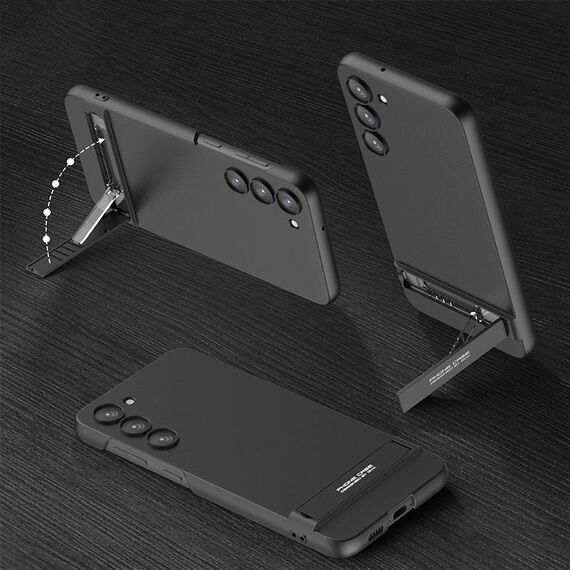Per Samsung Galaxy S23+ 5G GKK Triumph Custodia ultra sottile a copertura totale con supporto (nero)