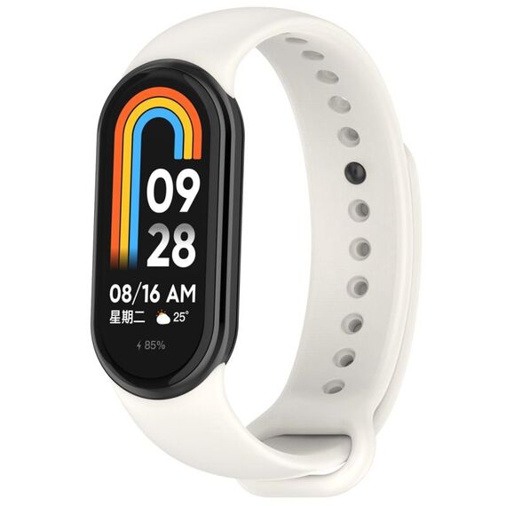 Per cinturino di ricambio per spina in acciaio inossidabile tinta unita Xiaomi Mi Band 8 (bianco a riposo)