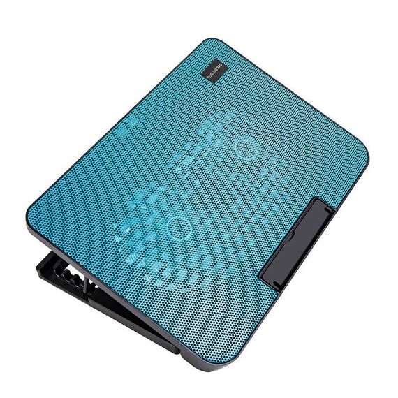 N99 USB Dual Fan Hollow Carved Design Dissipazione del calore Pad di raffreddamento per laptop (blu)