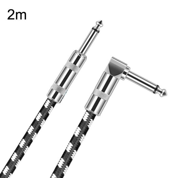 2 m 1 testa dritta + 1 testa a gomito cavo per chitarra da 6,35 mm nucleo in rame privo di ossigeno TS grande cavo a due conduttori