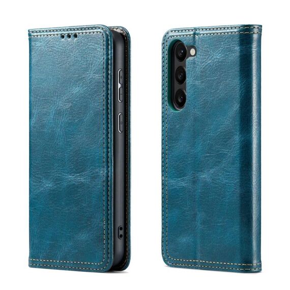 Per Samsung Galaxy S23 5G FIERRE SHANN Custodia a portafoglio in pelle con texture corteccia vintage (verde)