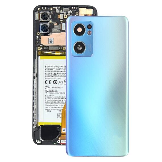 Per OPPO Reno7 5G Cover posteriore batteria originale con copriobiettivo fotocamera (blu)