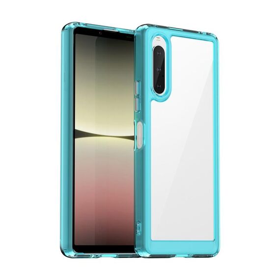 Per Sony Xperia 10 V Colorful Series Acrilico + Custodia per telefono in TPU (blu trasparente)