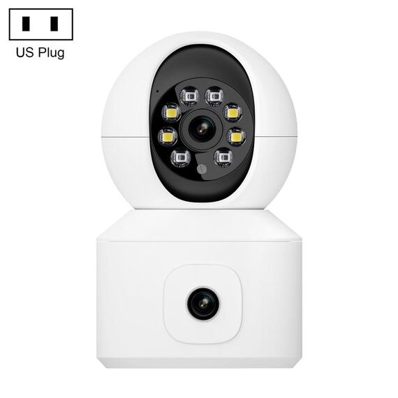 ESCAM QF010 2x2MP Dual Lens Dual Screen Sorveglianza Telecamera WiFi Supporto Rilevamento vocale e movimento bidirezionale (spina USA)