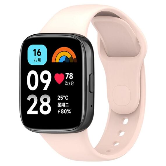 Cinturino di ricambio in silicone tinta unita sportivo per Redmi Watch 3 Lite (rosa)