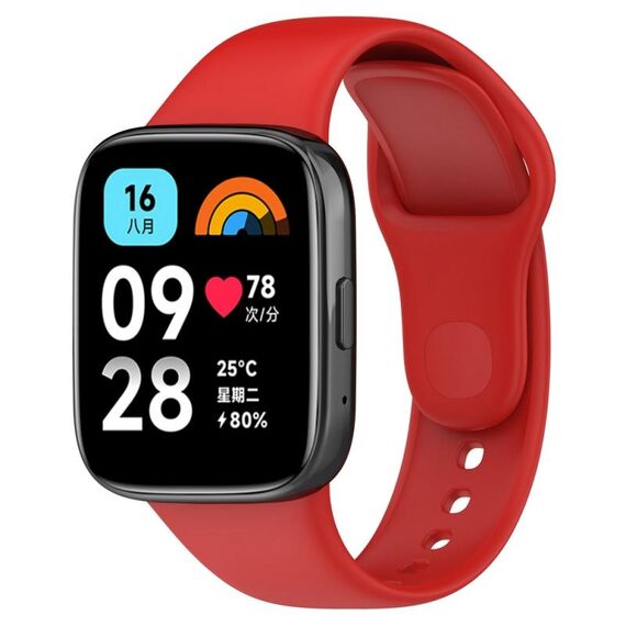 Cinturino di ricambio in silicone tinta unita sportivo per Redmi Watch 3 Lite (rosso)