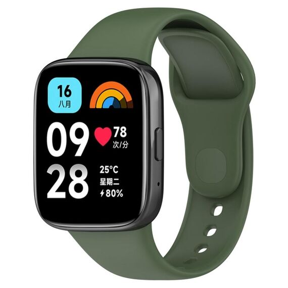 Cinturino di ricambio in silicone tinta unita sportivo per Redmi Watch 3 Lite (verde)