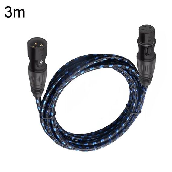 KN006 3 m maschio a femmina linea Canon cavo audio microfono amplificatore di potenza cavo XLR (nero blu)