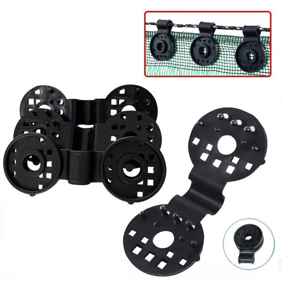 Clip per rete parasole da giardino per serra, chiusura per tessuto ombreggiante (nero)
