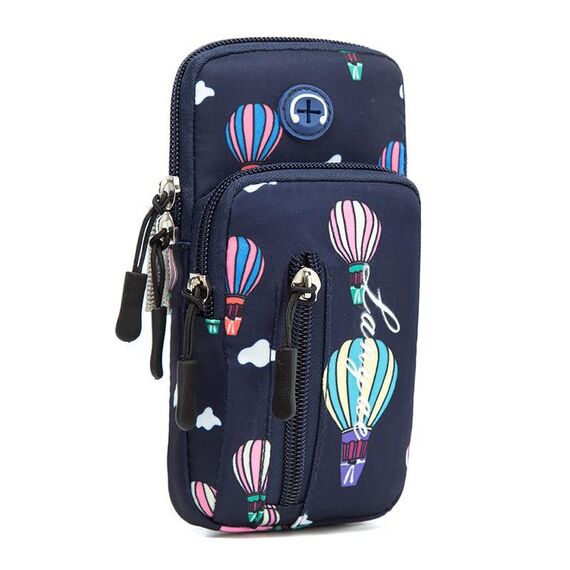 B089 Piccola borsa da braccio per cellulare per sport all'aria aperta Equitazione Custodia per cellulare per alpinismo Fitness (blu scuro)