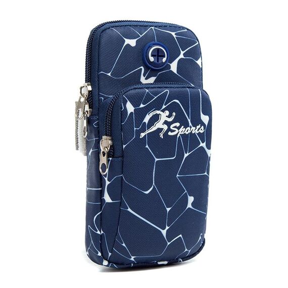 B090 Borsa da braccio impermeabile per sport all'aria aperta Arrampicata Fitness Corsa Borsa per cellulare (grande blu)