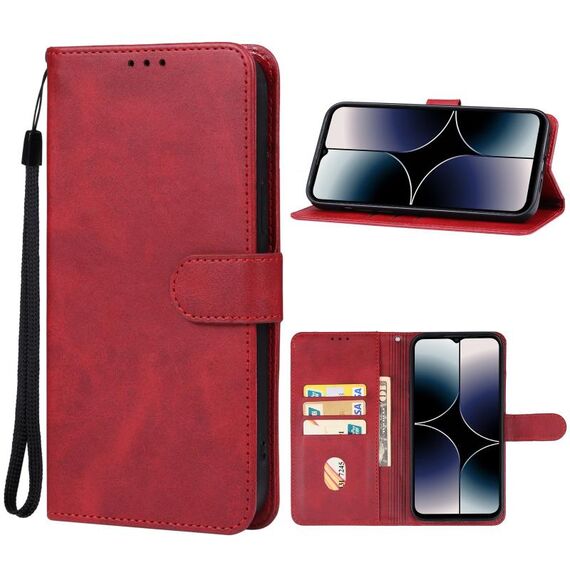 Custodia per telefono in pelle per Ulefone Note 16 Pro (rossa)