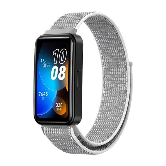Per Huawei Band 8 cinturino in nylon intrecciato da 16 mm (grigio bianco)