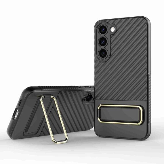 Custodia per telefono strutturata ondulata per Samsung Galaxy S23+ 5G (nera)