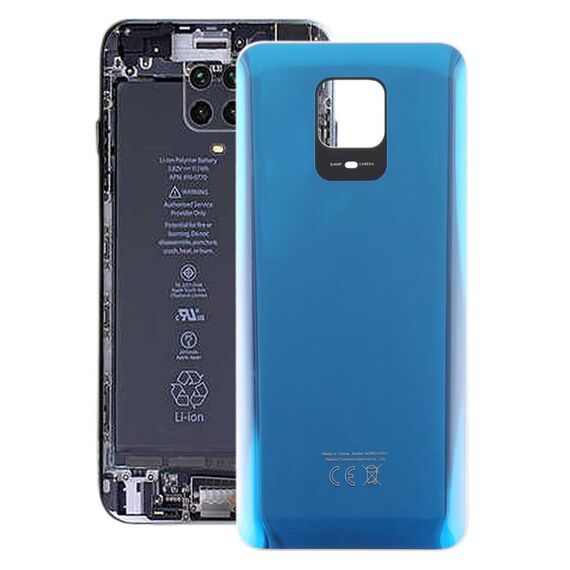 Per Xiaomi Redmi Note 9 Pro Max Cover posteriore per batteria in vetro OEM (blu)