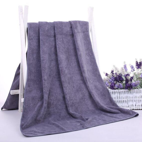 80x180 cm Asciugamano da bagno grande ispessito nano Parrucchiere Salone di bellezza Adulto con asciugamano morbido assorbente (grigio)