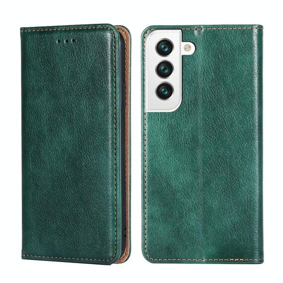 Per Samsung Galaxy S23+ 5G Custodia per telefono in pelle magnetica tinta unita lucida a olio (verde)