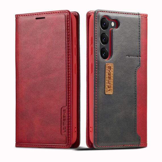 Per Samsung Galaxy S23 5G LC.IMEEKE LC-001 Custodia per telefono in pelle smerigliata abbinata al colore (rosso)