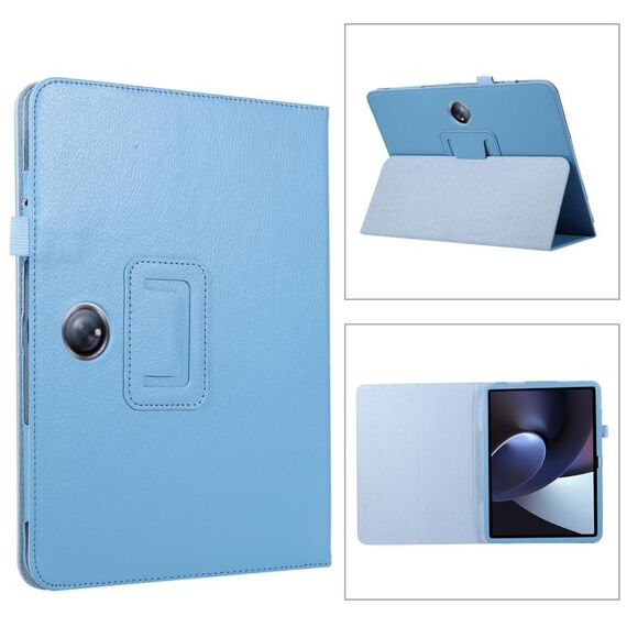 Per OPPO Pad 2 2023 Custodia per tablet in pelle con texture Litchi (azzurro)