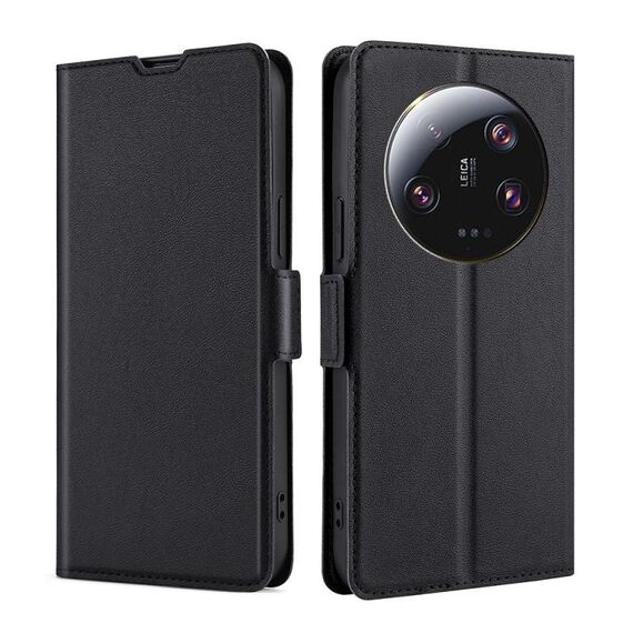 Per Xiaomi 13 Ultra 5G Custodia per telefono in pelle con vibrazione laterale ultrasottile con fibbia laterale (nero)