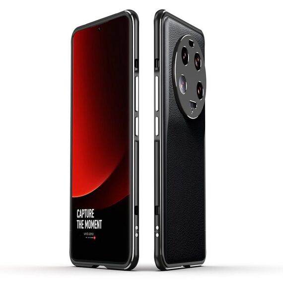 Per Xiaomi 13 Ultra LK Aurora Cornice per telefono in metallo con copriobiettivo (argento nero)