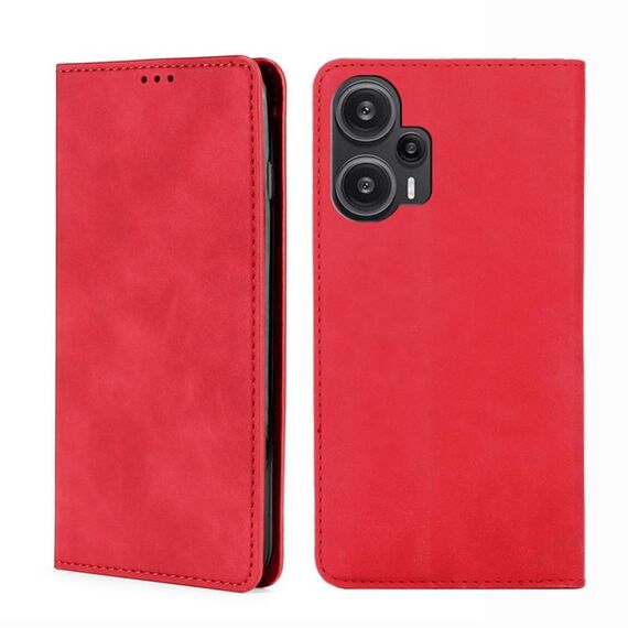 Custodia per telefono in pelle magnetica per Xiaomi Redmi Note 12 Turbo Skin Feel (rosso)