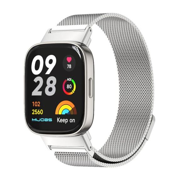Per Redmi Watch 3 Mijobs Milan cinturino in metallo magnetico (argento)