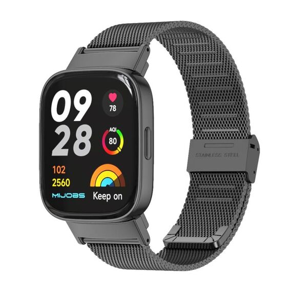 Per Redmi Watch 3 Cinturino Mijobs Milan con fibbia in metallo (nero)