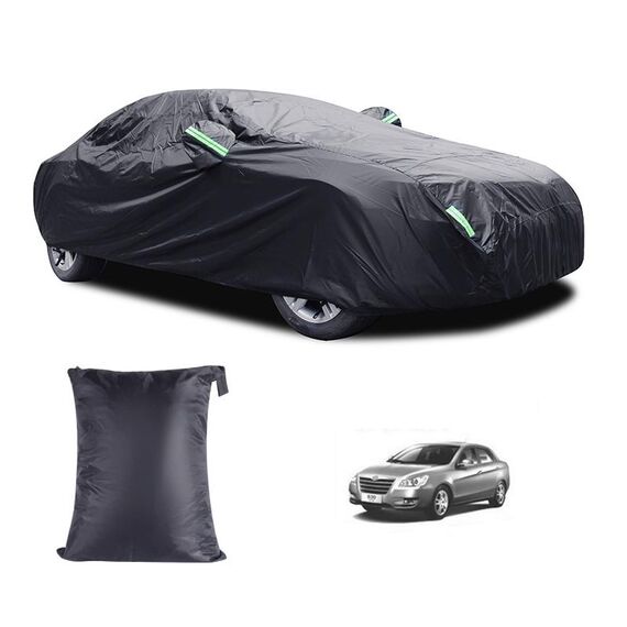 Copertura per auto con protezione solare antipioggia per auto in tessuto rivestito in argento 190T con striscia riflettente, dimensioni: M
