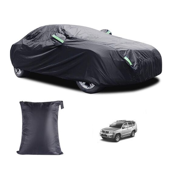 Copertura per auto con protezione solare antipioggia per auto in tessuto rivestito in argento 190T con striscia riflettente, dimensioni: Y-L
