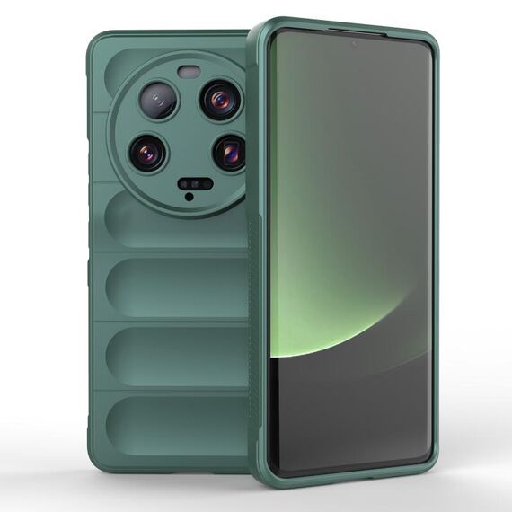 Per Xiaomi 13 Ultra Magic Shield TPU + custodia per telefono in flanella (verde scuro)