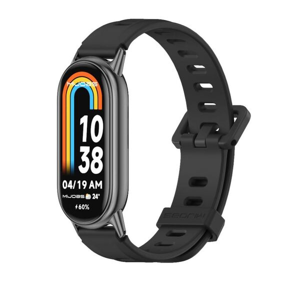 Per Xiaomi Mi Band 8 Mijobs Cinturino in silicone traspirante con foro piatto (nero)