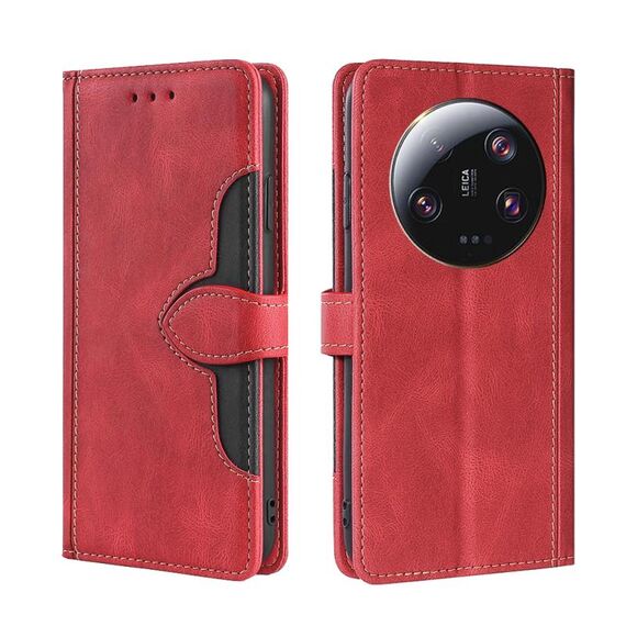 Custodia per telefono in pelle con fibbia magnetica per Xiaomi 13 Ultra 5G Skin Feel (rosso)