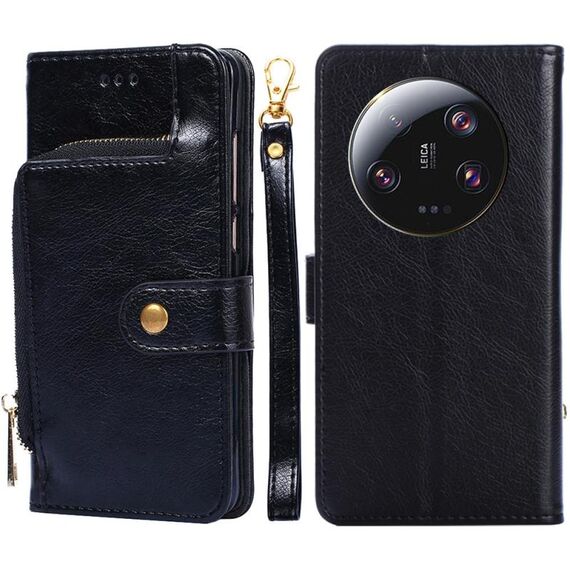 Custodia per cellulare in pelle con cerniera Xiaomi 13 Ultra 5G (nera)