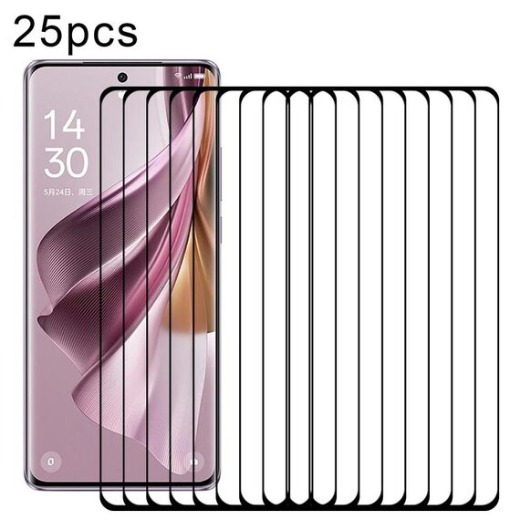 Per OPPO Reno10 Pro Cina / Reno10 Pro + 25 pezzi Pellicola in vetro temperato a schermo intero con bordo curvo 3D