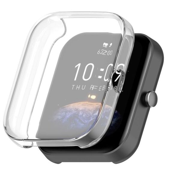 Per Amazfit Bip 3 / Bip 3 Pro Custodia protettiva universale per orologio galvanico in TPU a copertura totale (trasparente)