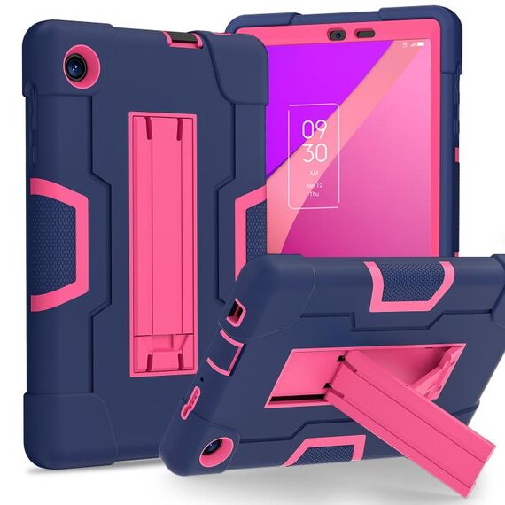 Per TCL Tab 8 LE / WiFi Custodia per tablet PC ibrida in silicone a colori a contrasto con supporto (blu navy rosa rossa)
