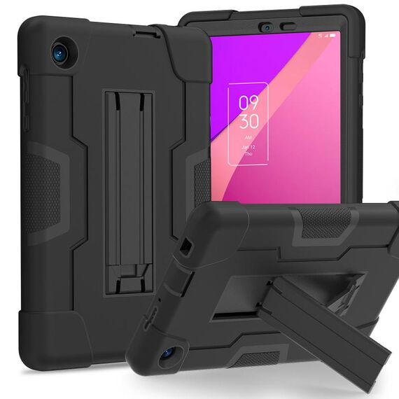 Per TCL Tab 8 LE / WiFi Custodia per tablet PC ibrida in silicone a colori a contrasto con supporto (nero)