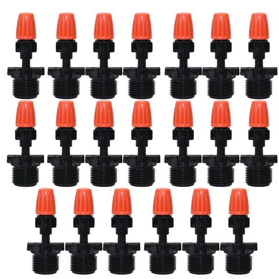 20 pz TF-118 Giardinaggio Irrigazione Sistema di irrigazione a goccia Set Accessori Quattro Base Spray Head (Arancione)