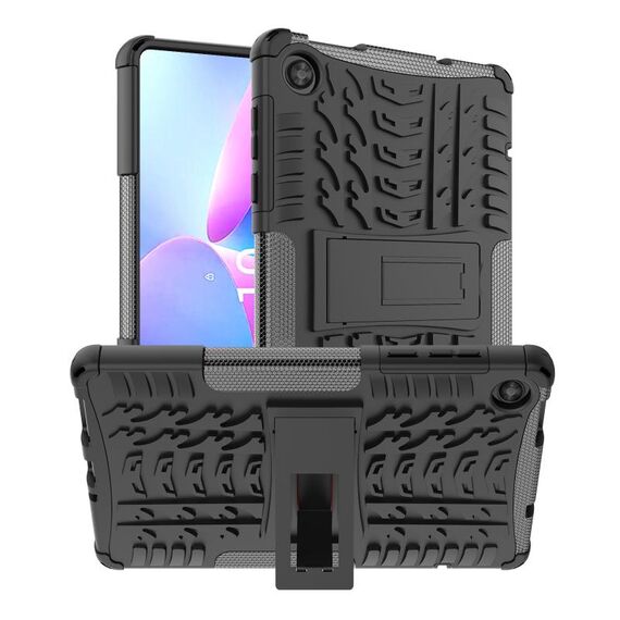 Per Lenovo Tab M8 4th Gen Tire Texture TPU + Custodia per tablet PC con supporto (nero)