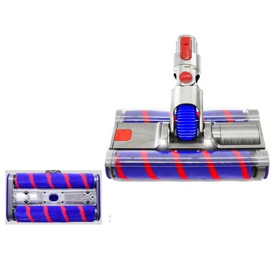 Per Dyson V7 V8 V10 V11 Testina per pavimenti in morbido velluto a doppio rullo con illuminazione a LED