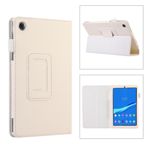 Per Lenovo Tab M8 4th Gen Litchi Texture Custodia in pelle per tablet (bianca)