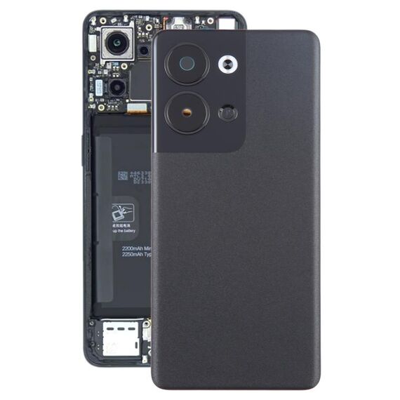 Per OPPO Reno9 Cover posteriore batteria originale con copriobiettivo fotocamera (nero)
