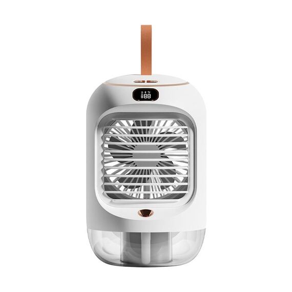 RD22 Ventola rotante per umidificazione Luce calda Atmosfera Luce Agitazione automatica Testa con display digitale Raffreddatore d'aria (bianco)