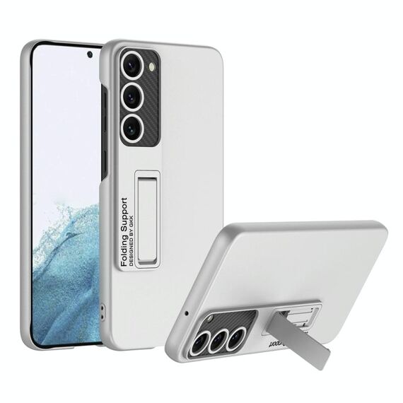 Per Samsung Galaxy S23+ 5G GKK Custodia per telefono antiurto ultrasottile con supporto (argento)