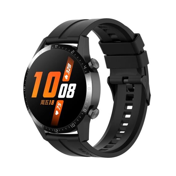 Per Huawei Watch 3 Pro Nuovo cinturino con fibbia in silicone nero da 20 mm (nero)