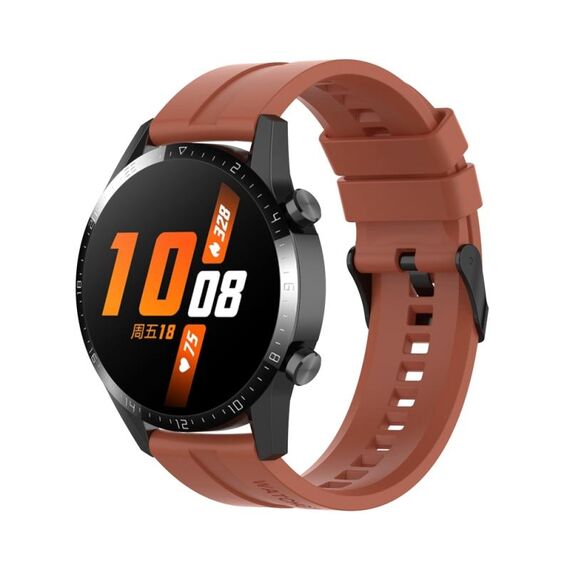 Per Huawei Watch 3 Pro Nuovo cinturino con fibbia in silicone nero da 22 mm (Cabernet Orange)